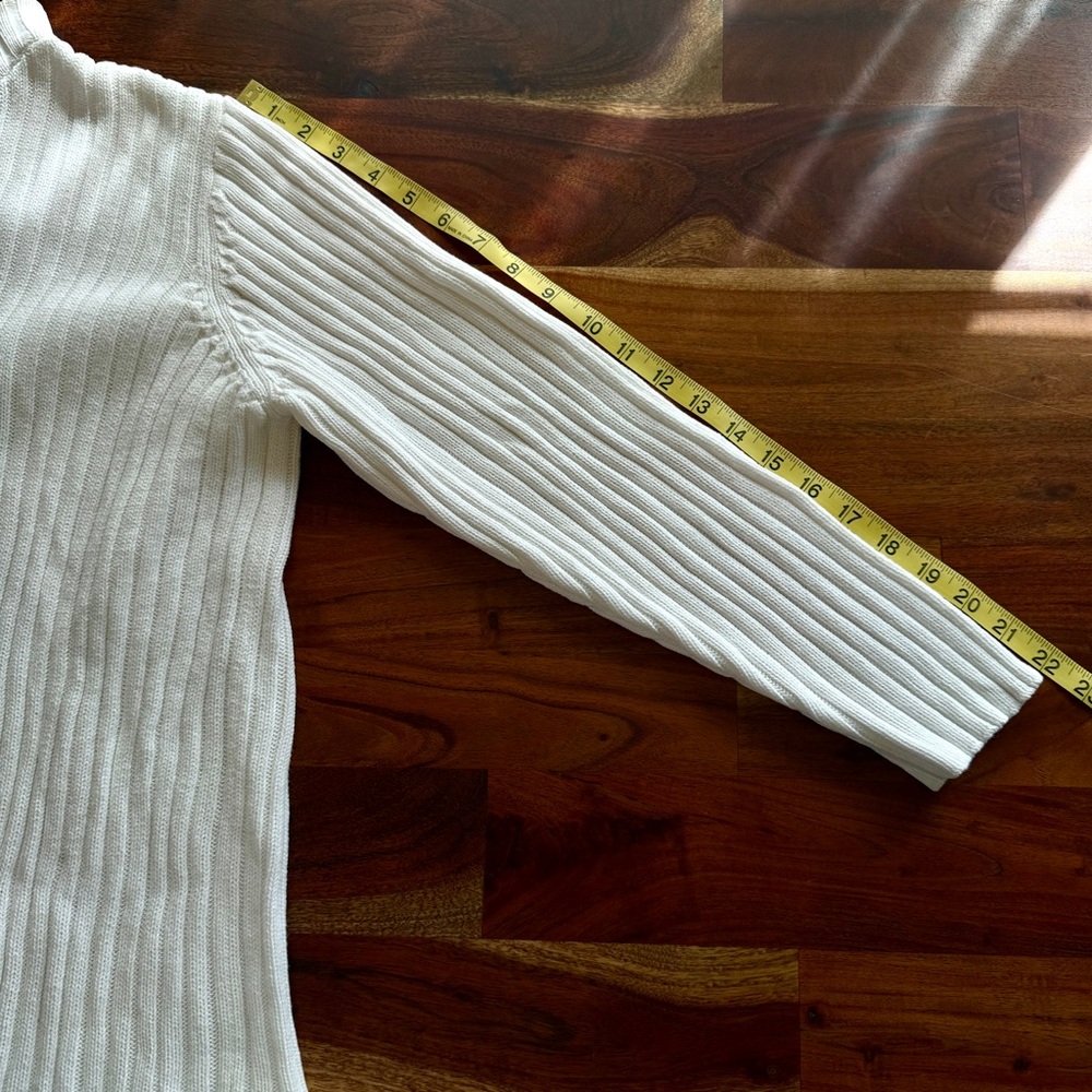 Kim Rogers White Ribbed Zip-Up Cardigan - Picture 6 of 6